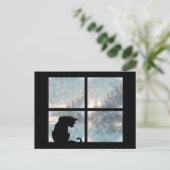 Katze im Fenster Postkarte (Stehend Vorderseite)