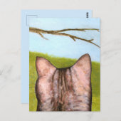 Katze im Fenster Postkarte (Vorne/Hinten)