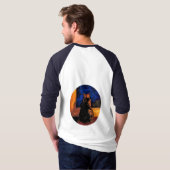 Katze im Fenster T-Shirt (Schwarz voll)