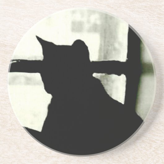 'Katze im Fenster' Untersetzer (Vorne)