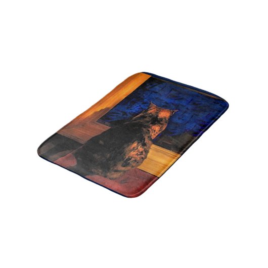 Katze im Fensterbath-Matches Badematte (Schrägansicht)