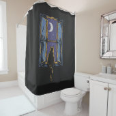 Katze im Fensterduschvorhang Duschvorhang (Beispiel)