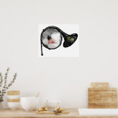 Katze im französischen Horn Poster (Küche)
