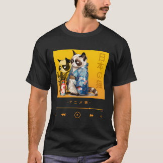 Katze im Ga-Style in Kimono-Kleidung T-Shirt