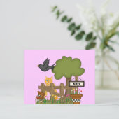 Katze im Garten Postkarte (Stehend Vorderseite)