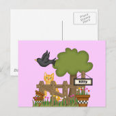 Katze im Garten Postkarte (Vorne/Hinten)