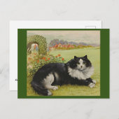 Katze im Garten von Louis Wain Postkarte (Vorne/Hinten)