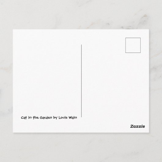 Katze im Garten von Louis Wain Postkarte (Rückseite)