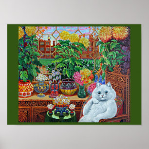 Katze im Gartenzimmer von Louis Wain Poster