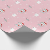 Katze im Gesicht Maske und Toilettenpapier Weihnac Geschenkpapier (Ecke)