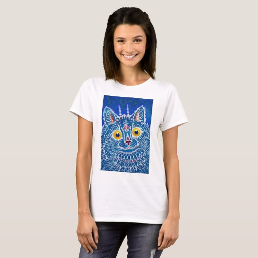 Katze im gotischen Stil, Louis Wain T-Shirt (Vorne ganz)