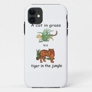 Katze im Gras ist ein Tiger im Dschungel Case-Mate iPhone Hülle