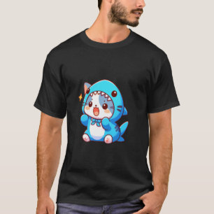 Katze im Haikostüm Lustiges Halloween-Kostüm T-Shirt