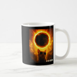 Katze im Hemd macht Selfie Sonnenfinsternis Kaffeetasse