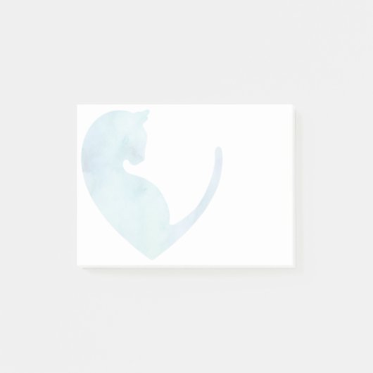 Katze im Herzen - Blue Post-it Notes Klebezettel (Vorderseite)