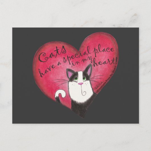 Katze im Herzen Postkarte (Vorderseite)