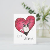 Katze im Herzen Postkarte (Stehend Vorderseite)