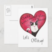 Katze im Herzen Postkarte (Vorne/Hinten)