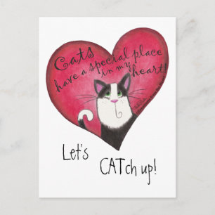 Katze im Herzen Postkarte