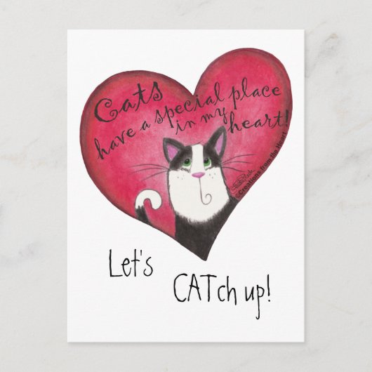 Katze im Herzen Postkarte (Vorderseite)