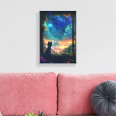 Katze im Himmel Leinwanddruck (Insitu (Wohnzimmer))