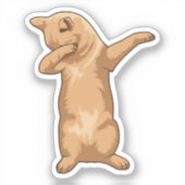 Katze im Hip Hop Dance Dab Aufkleber (Vorderseite)