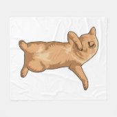 Katze im Hip Hop Dance Dab Fleecedecke (Vorderseite (Horizontal))