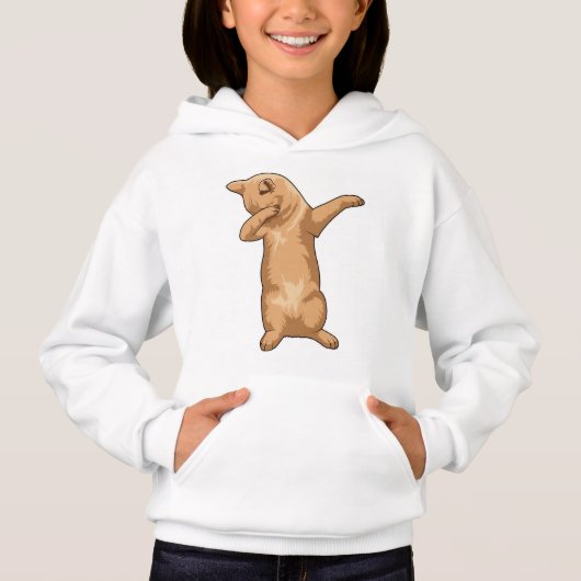 Katze im Hip Hop Dance Dab Hoodie (Vorderseite)