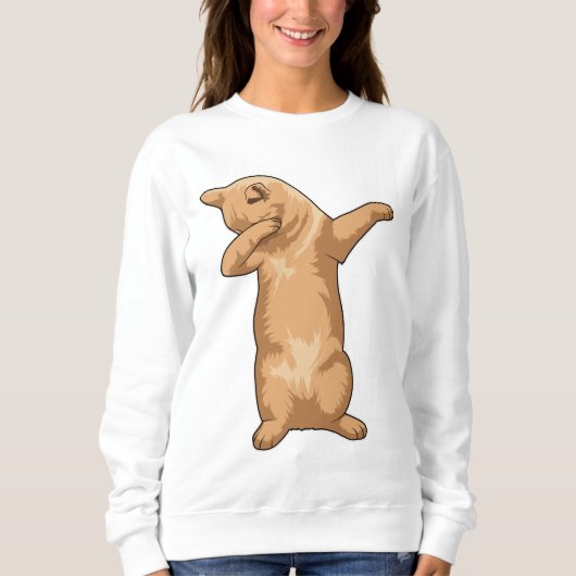 Katze im Hip Hop Dance Dab Sweatshirt (Vorderseite)