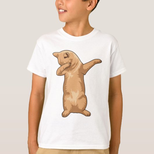 Katze im Hip Hop Dance Dab T-Shirt (Vorderseite)