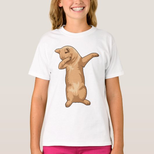 Katze im Hip Hop Dance Dab T-Shirt (Vorderseite)