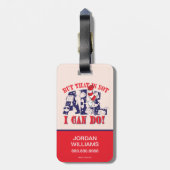 Katze im Hut | Aber das kann ich nicht alles Gepäckanhänger (Rückseite vertikal)