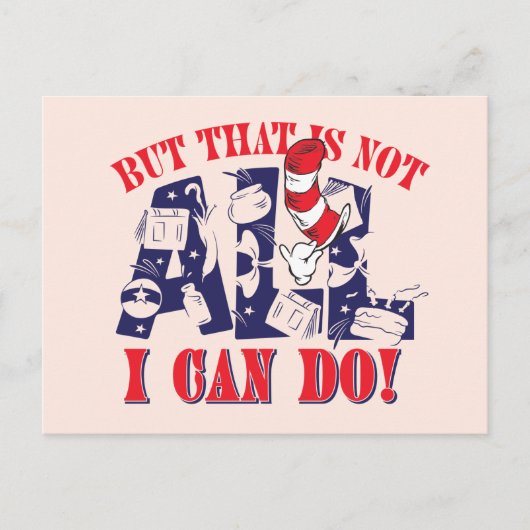 Katze im Hut | Aber das kann ich nicht alles Postkarte (Vorderseite)