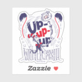 Katze im Hut | Aufblähen mit einem Fisch Aufkleber (Blatt)