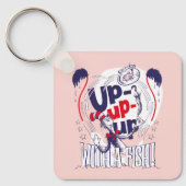 Katze im Hut | Aufblähen mit einem Fisch Schlüsselanhänger (Vorderseite)