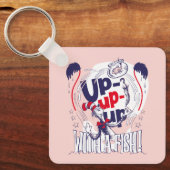 Katze im Hut | Aufblähen mit einem Fisch Schlüsselanhänger (Vorderseite)