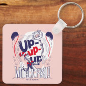 Katze im Hut | Aufblähen mit einem Fisch Schlüsselanhänger (Rückseite)