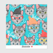 Katze im Hut Aufkleber (Blatt)