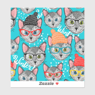 Katze im Hut Aufkleber