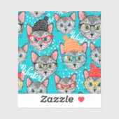 Katze im Hut Aufkleber (Blatt)