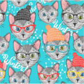 Katze im Hut Aufkleber (Vorderseite)