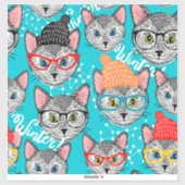 Katze im Hut Aufkleber (Blatt)