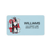 Katze im Hut | B&W Text Adressaufkleber (Vorne)