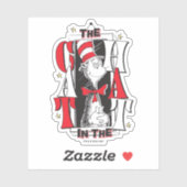 Katze im Hut | B&W Text Aufkleber (Blatt)