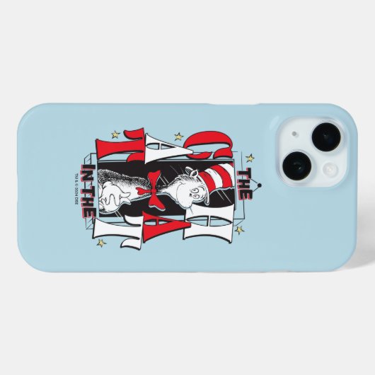 Katze im Hut | B&W Text Case-Mate iPhone Hülle (Rückseite (Horizontal))