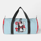 Katze im Hut | B&W Text Duffle Bag (Rückseite)