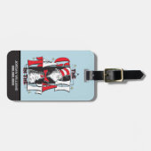 Katze im Hut | B&W Text Gepäckanhänger (Vorderseite horizontal)