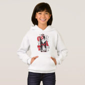 Katze im Hut | B&W Text Hoodie (Vorne ganz)