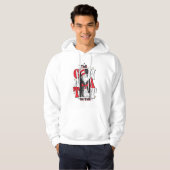 Katze im Hut | B&W Text Hoodie (Vorne ganz)
