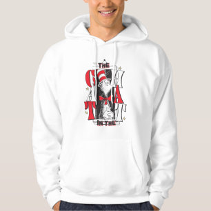 Katze im Hut   B&W Text Hoodie